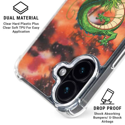 Dragon Ball Z One Wish Shenron iPhone 16 Clear Case